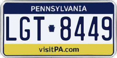 PA license plate LGT8449