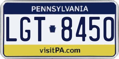 PA license plate LGT8450