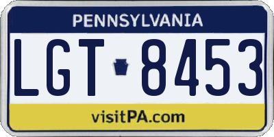 PA license plate LGT8453