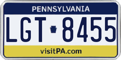 PA license plate LGT8455