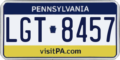 PA license plate LGT8457
