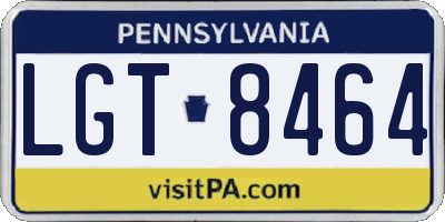PA license plate LGT8464
