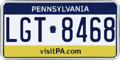 PA license plate LGT8468