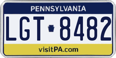 PA license plate LGT8482