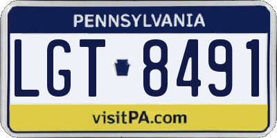 PA license plate LGT8491