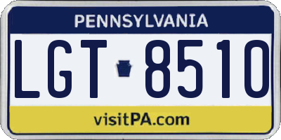 PA license plate LGT8510