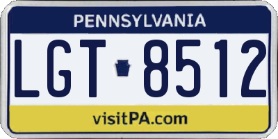 PA license plate LGT8512