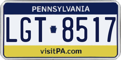 PA license plate LGT8517