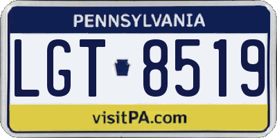 PA license plate LGT8519