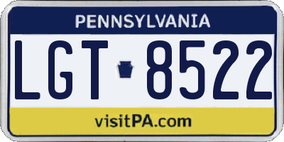 PA license plate LGT8522