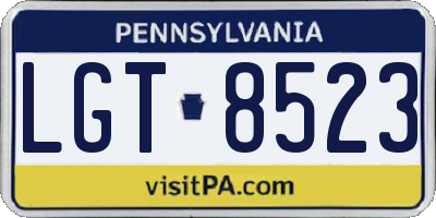 PA license plate LGT8523
