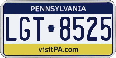 PA license plate LGT8525
