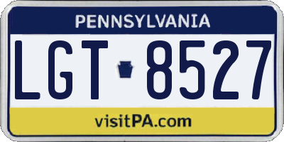PA license plate LGT8527
