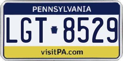 PA license plate LGT8529