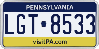 PA license plate LGT8533