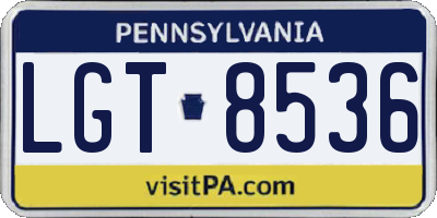 PA license plate LGT8536