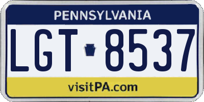 PA license plate LGT8537