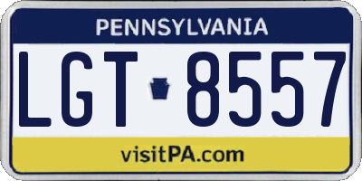 PA license plate LGT8557