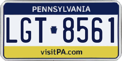 PA license plate LGT8561