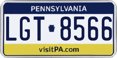 PA license plate LGT8566