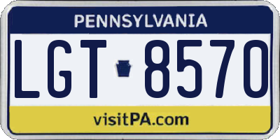 PA license plate LGT8570