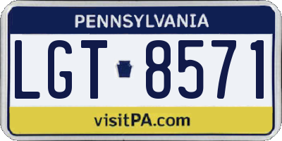 PA license plate LGT8571