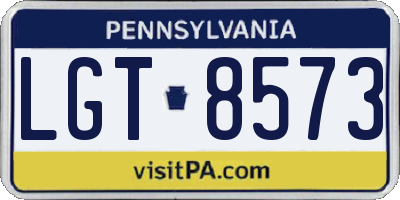 PA license plate LGT8573