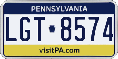 PA license plate LGT8574