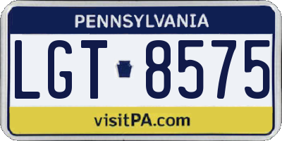 PA license plate LGT8575