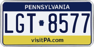 PA license plate LGT8577