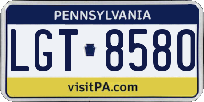 PA license plate LGT8580