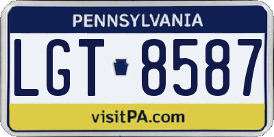 PA license plate LGT8587