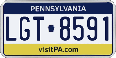 PA license plate LGT8591