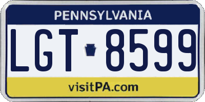 PA license plate LGT8599