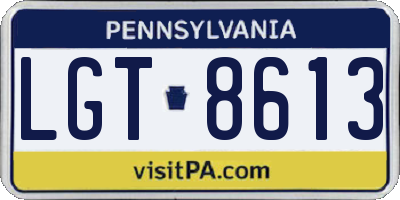 PA license plate LGT8613