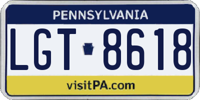 PA license plate LGT8618