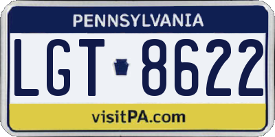 PA license plate LGT8622
