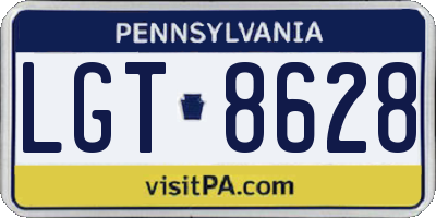 PA license plate LGT8628