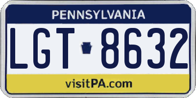 PA license plate LGT8632
