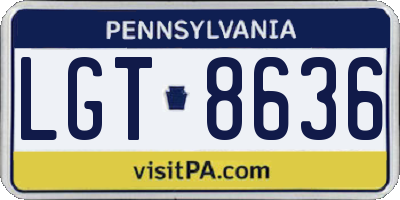 PA license plate LGT8636