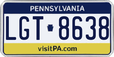 PA license plate LGT8638