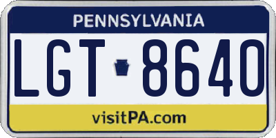 PA license plate LGT8640