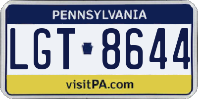 PA license plate LGT8644