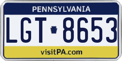 PA license plate LGT8653
