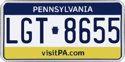 PA license plate LGT8655