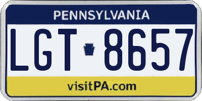PA license plate LGT8657