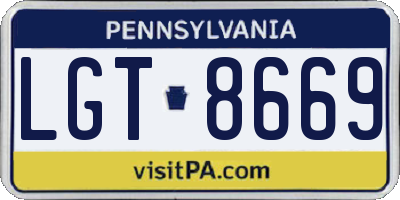 PA license plate LGT8669