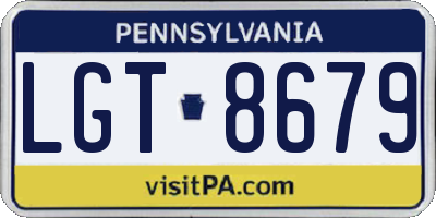 PA license plate LGT8679