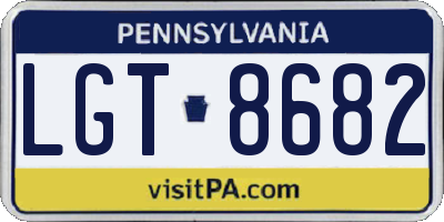 PA license plate LGT8682