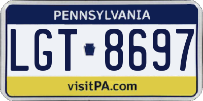 PA license plate LGT8697